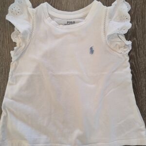 Polo by Ralph Lauren Kids White Ruffle Sleeve Tee